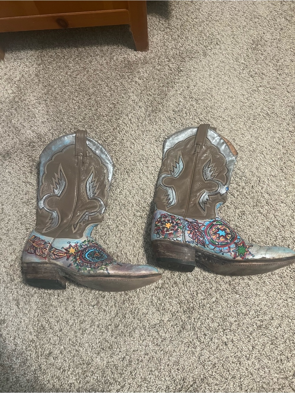 Custom Tony Lama Cowboy Boots - Hand Painted